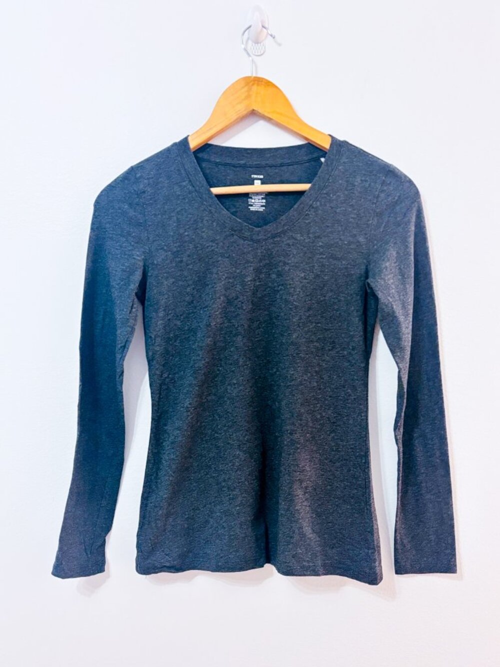 TAG Grey Long Sleeve Tee | Stretch Basic Essential | XX-Small